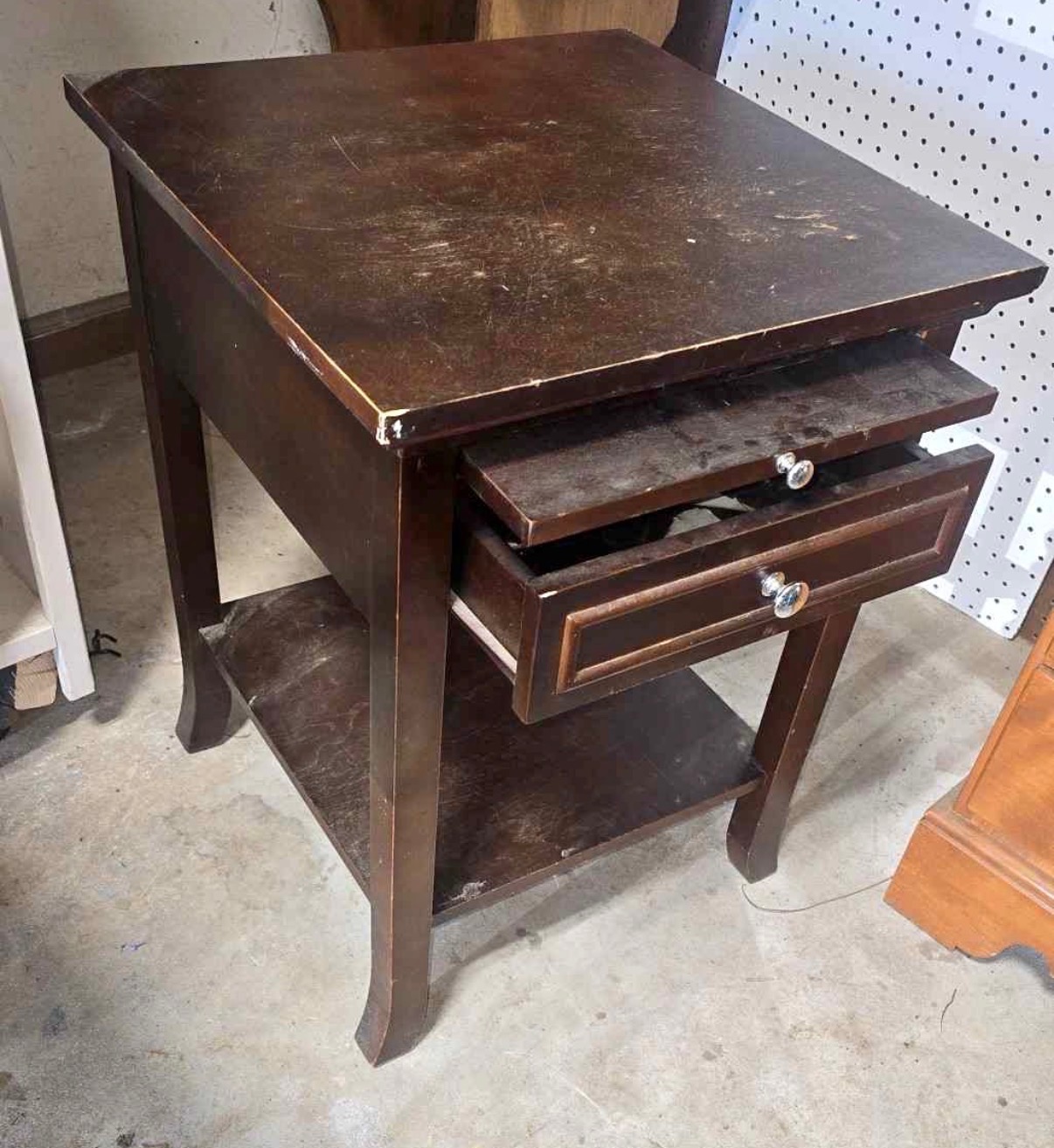 Forest Green Side Table — before
